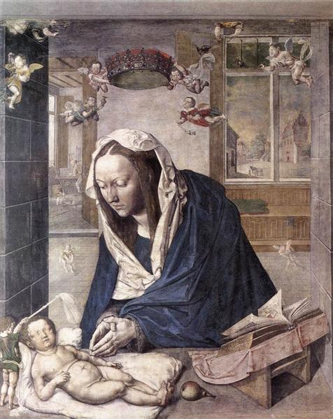 Dresden Altarpiece (central panel - Madonna and Child), 1496 - Alberto Durero