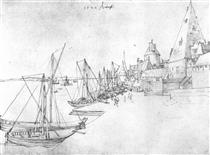 The port of Antwerp during Scheldetor - Albrecht Durer