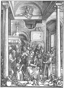 The Virgin Worshipped by Angels and Saints - Albrecht Dürer