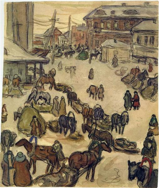 Зима в Курске, 1916 - Александр Дейнека