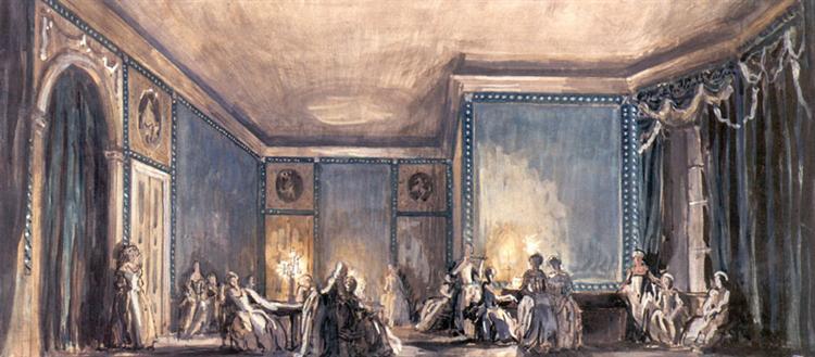 The scene of the ball. Set Design for Tchaikovsky's opera "Queen of Spades", 1919 - Alexandre Benois