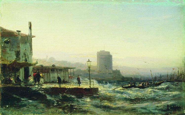 Baku. Embankment, 1861 - Alexey  Bogolyubov