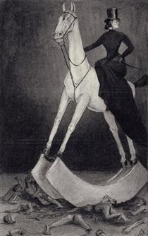 The Lady on the Horse - Alfred Kubin