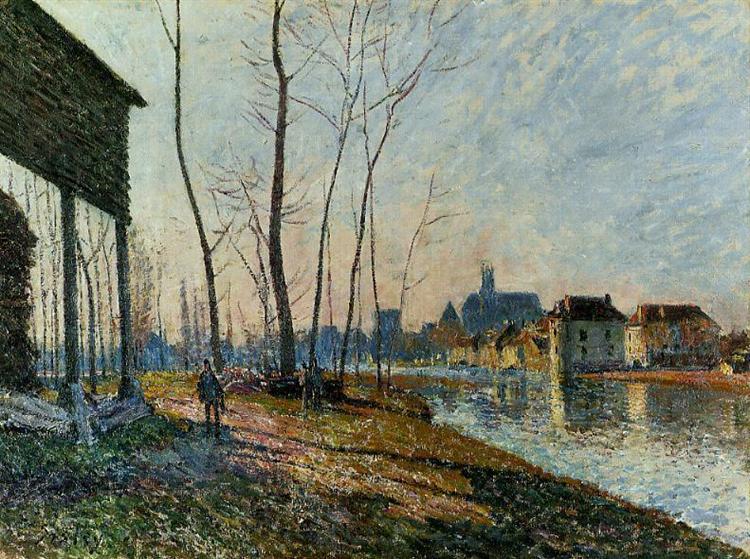 A February Morning at Moret sur Loing, 1881 - Alfred Sisley