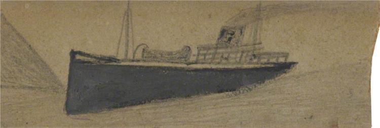 Grey Steam Boat - Alfred Wallis