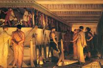 Phidias montrant la frise du Parthénon à ses amis - Lawrence Alma-Tadema