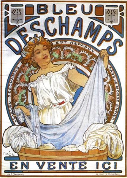 Bleu Deschamps, c.1897 - Alfons Mucha