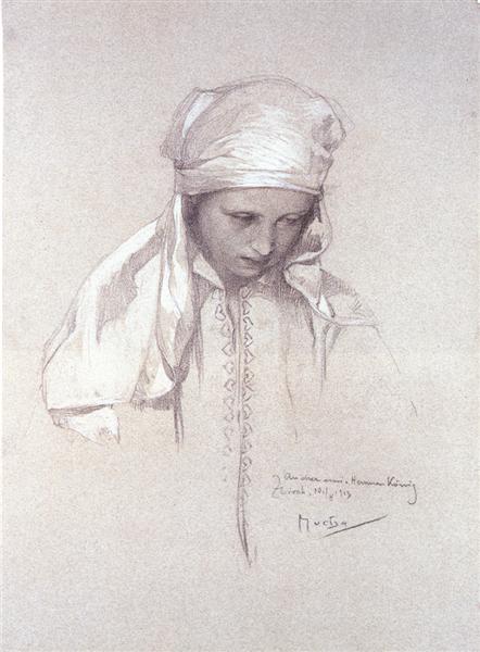 Portrait of a Girl, 1913 - Alphonse Mucha