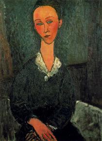 A woman with white collar - Amedeo Modigliani