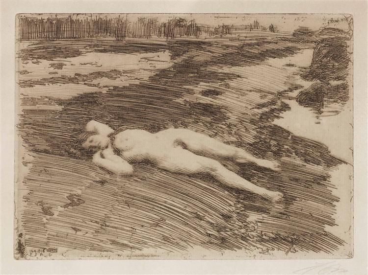 On the Sands, 1916 - Андерс Цорн