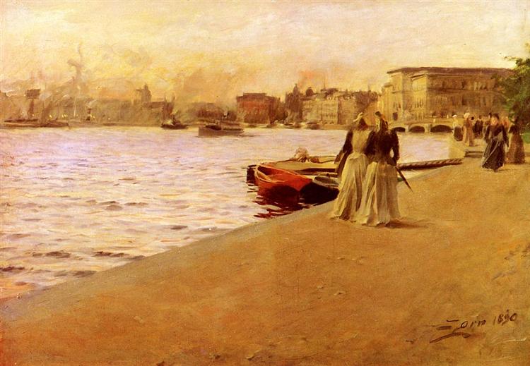 View from the Ship Island pier, 1890 - Anders Zorn