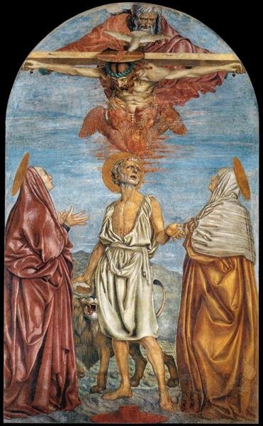 Holy Trinity with St. Jerome, c.1453 - Андреа дель Кастаньо
