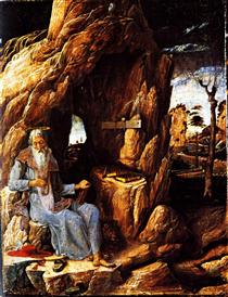 São Jerônimo penitente no deserto - Andrea Mantegna