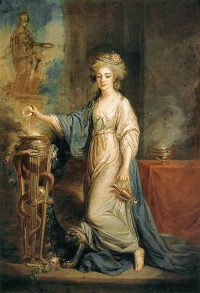 Retrato de una mujer como una vestal, c.1775 - Angelica Kauffmann