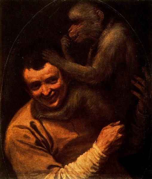 Man with Monkey, 1590 - 1591 - Аннибале Карраччи