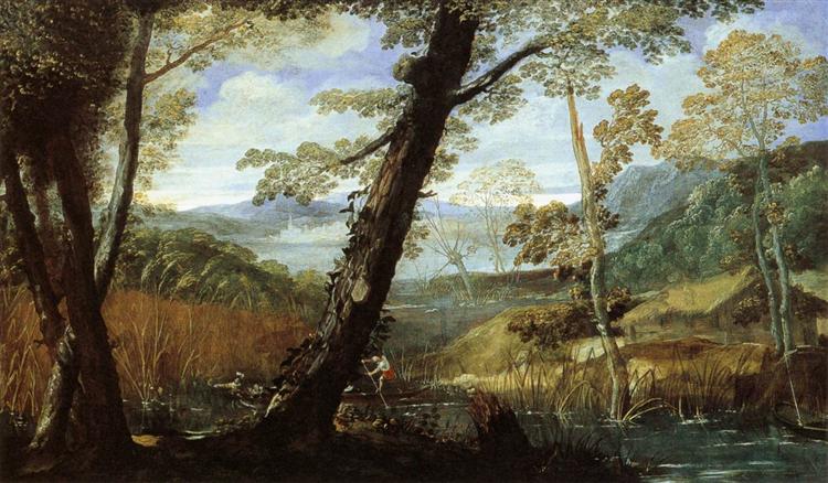 River Landscape, 1589 - 1590 - Аннибале Карраччи