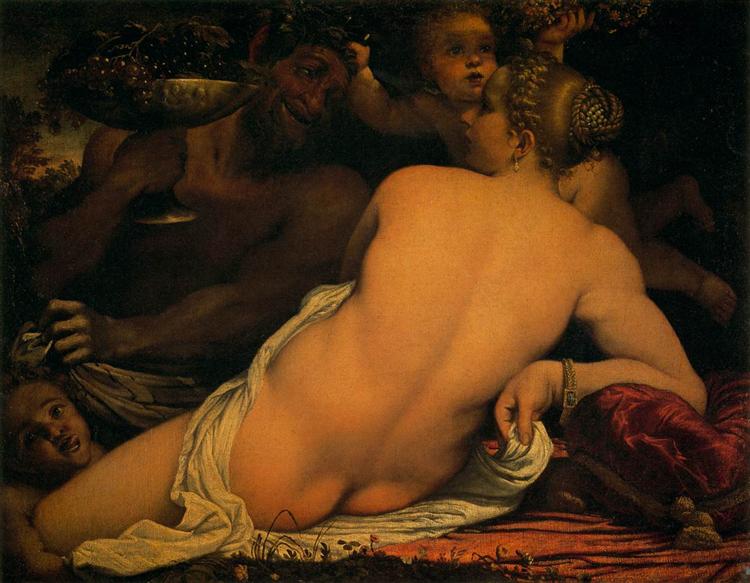 Venus with a Satyr and Cupids, c.1588 - Аннібале Карраччі