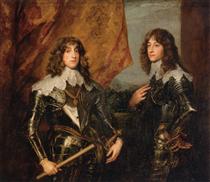 Portrait of the Princes Palatine Charles Louis I and his Brother Robert - 范戴克