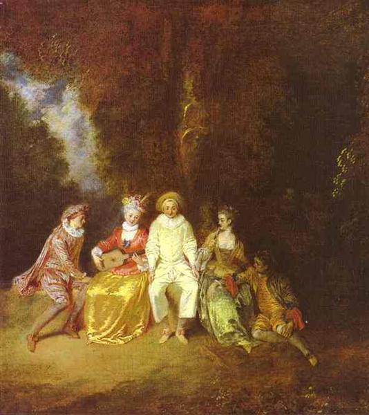 Happy Pierrot, c.1712 - Антуан Ватто