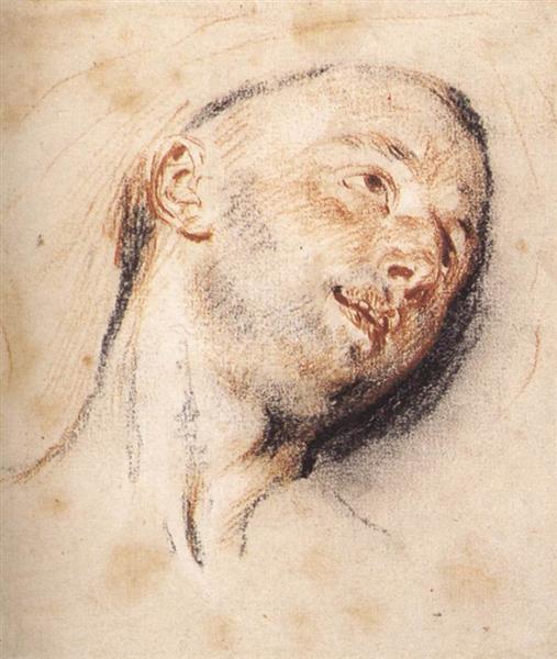 Head of a Man, c.1718 - 安東尼‧華鐸
