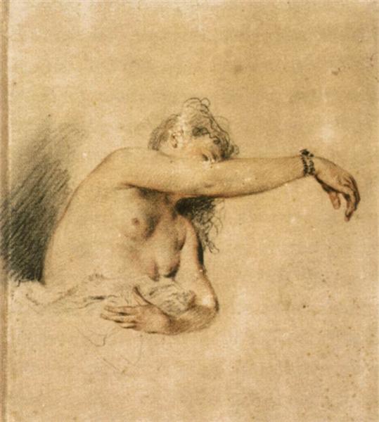 Nude with Right Arm Raised, 1717 - 1718 - Антуан Ватто
