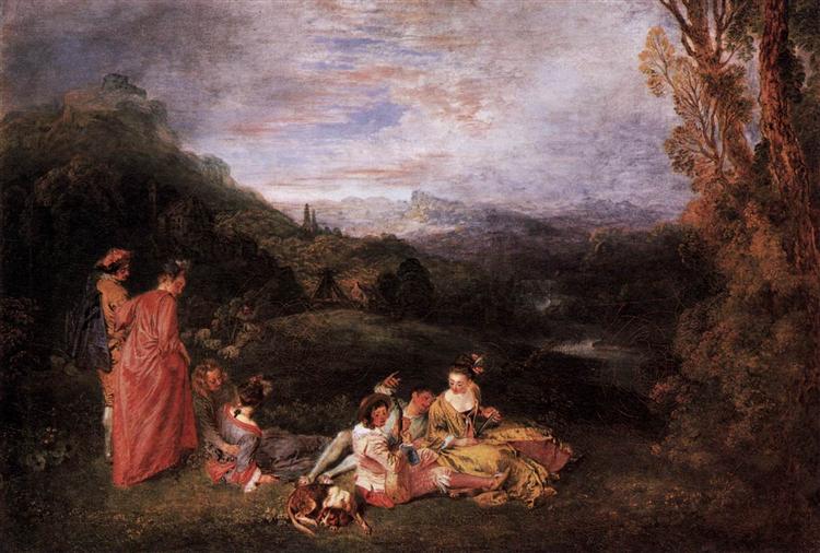 Peaceful Love, c.1718 - c.1719 - Antoine Watteau