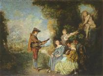 The Lesson of Love - Antoine Watteau