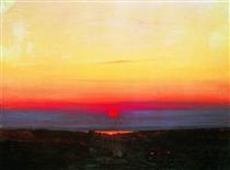 Захід сонця у степу біля моря - Архип Куїнджі