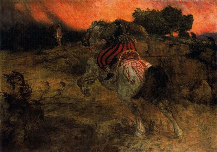 Астольф з відрубаною головою їде геть, 1873 - Арнольд Беклін