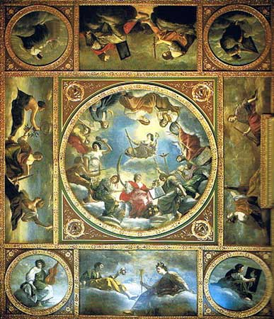 Алегорія миру та мистецтв під англійською короною, 1638 - Артемізія Джентилескі