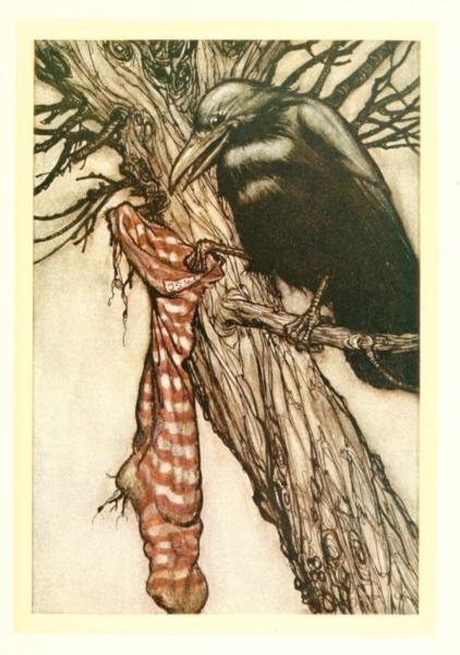 For years he had been quietly filling his stocking - Arthur Rackham