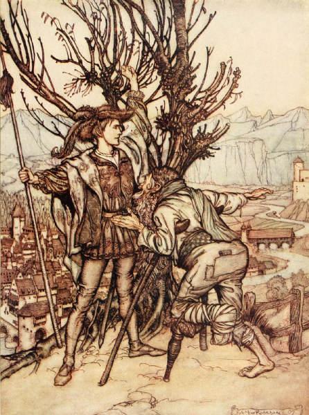 The young Prince said, ‘I am not afraid; I am determined to go and look upon the lovely Briar Rose’ - Arthur Rackham