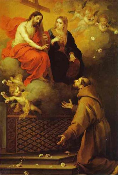 The Vision to St. Francis at Porziuncola, c.1667 - 巴托洛梅·埃斯特萬·牟利羅
