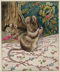 The Mice at Work.Threading the Needle - Beatrix Potter