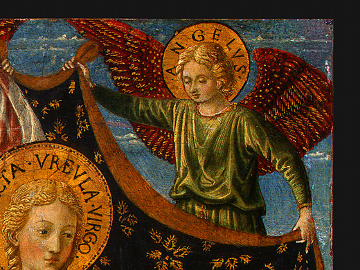 Saint Ursula with Angels and Donor (detail), 1455 - Беноццо Гоццолі