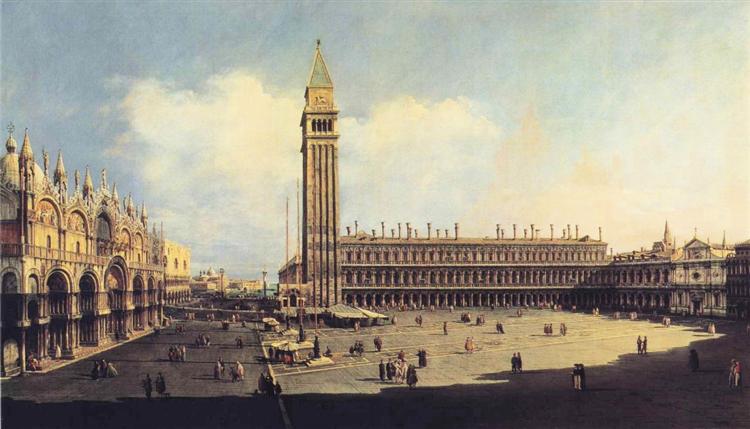 San Marco Square from the Clock Tower Facing the Procuratie Nuove, 1740 - Белотто Бернардо