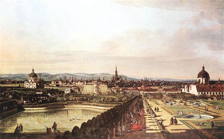 The Belvedere from Gesehen, Vienna, 1759 - Bernardo Bellotto