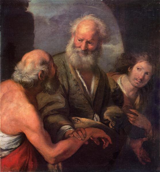 St. Peter Cures the Lame Beggar - Бернардо Строцци