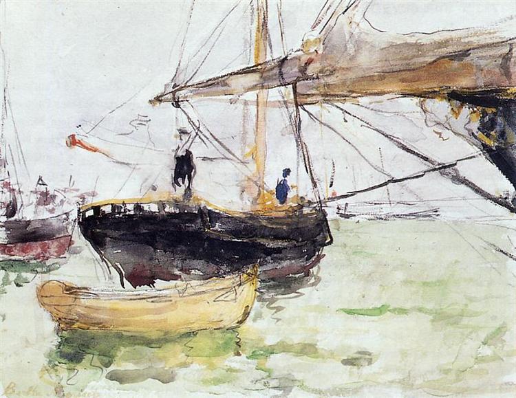 Aboard a Yacht, 1875 - Berthe Morisot