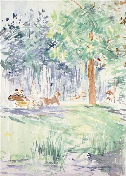 Carriage in the Bois de Boulogne, c.1889 - Berthe Morisot