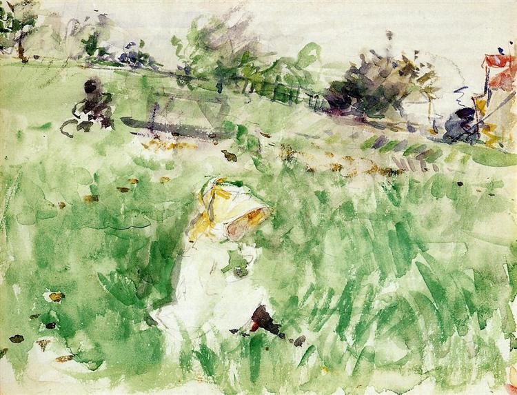 Little Girl Sitting on the Grass, 1882 - Berthe Morisot