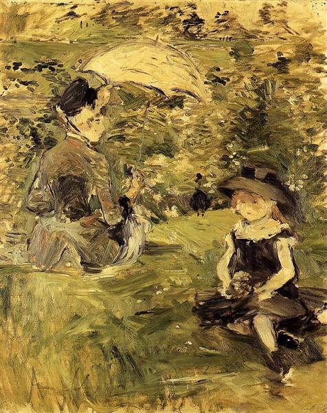 Young Woman and Child on an Isle, 1883 - Berthe Morisot