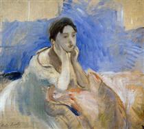 Young Woman Leaning on Her Elbows - Berthe Morisot
