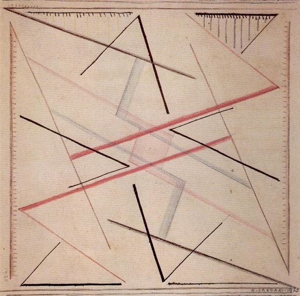 Astrazione di una linea n. 2, disegno, 1925 - Биче Лаццари