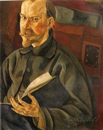 Portrait of the Artist B.M. Kustodiev - Borís Grigóriev