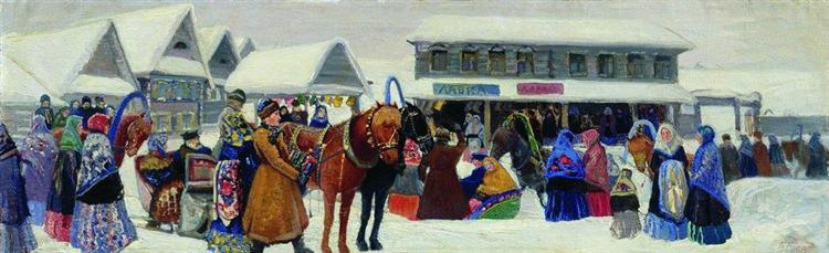 In the Market Day, 1922 - Boris Koustodiev