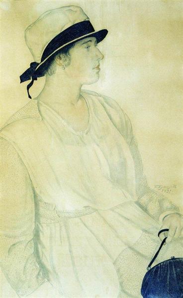 Portrait of Shishanovskaya, 1921 - Boris Michailowitsch Kustodijew