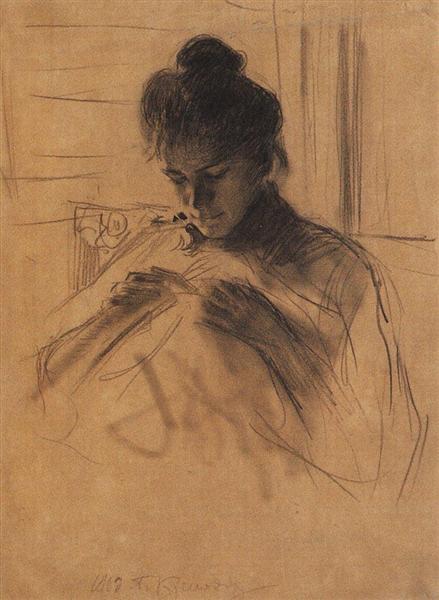 Portrait of Y.E. Kustodieva, 1903 - Boris Koustodiev