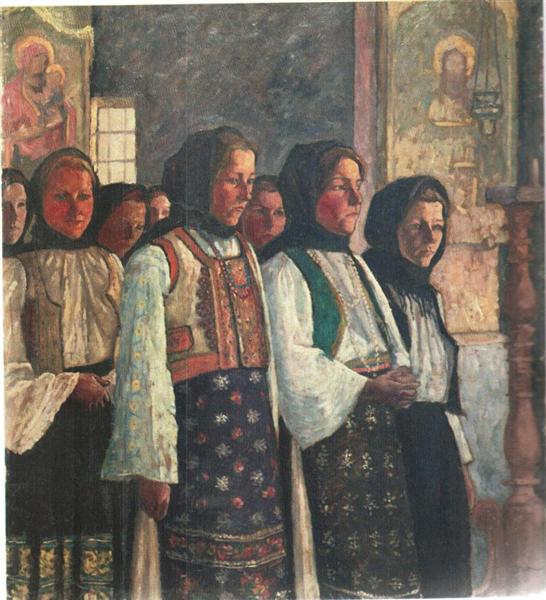 Peasantwomen in the Church - Камиль Рессу