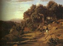 A View near Colterra - Jean-Baptiste Camille Corot